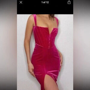 Limited pink edition  Velvet Midi Dress size small